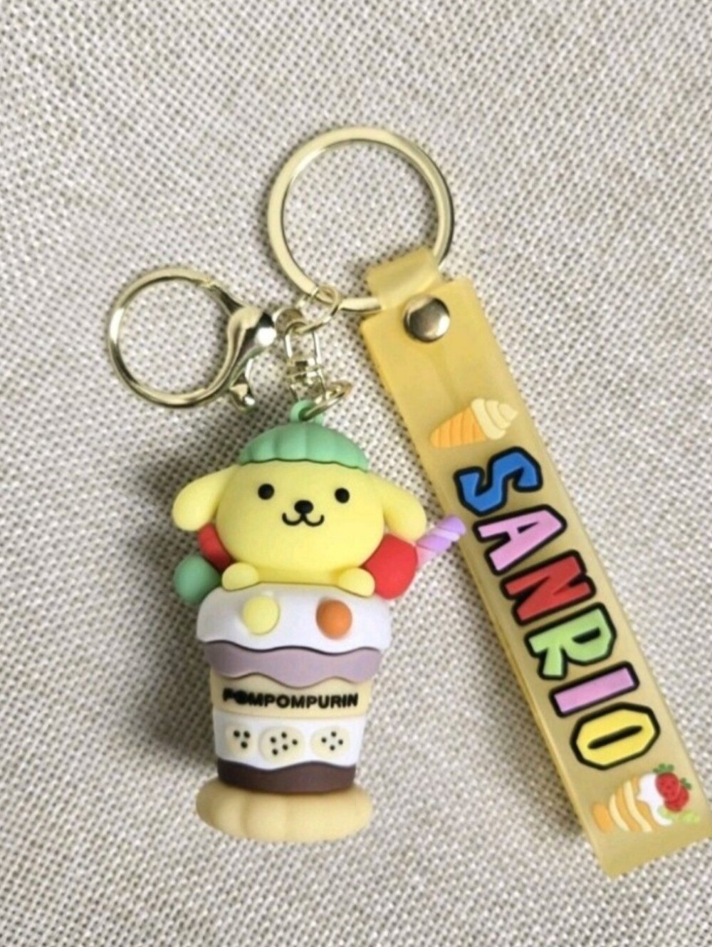 Pompompurin Ice Cream Cup Keychain Wristband Bag Charm Keyring